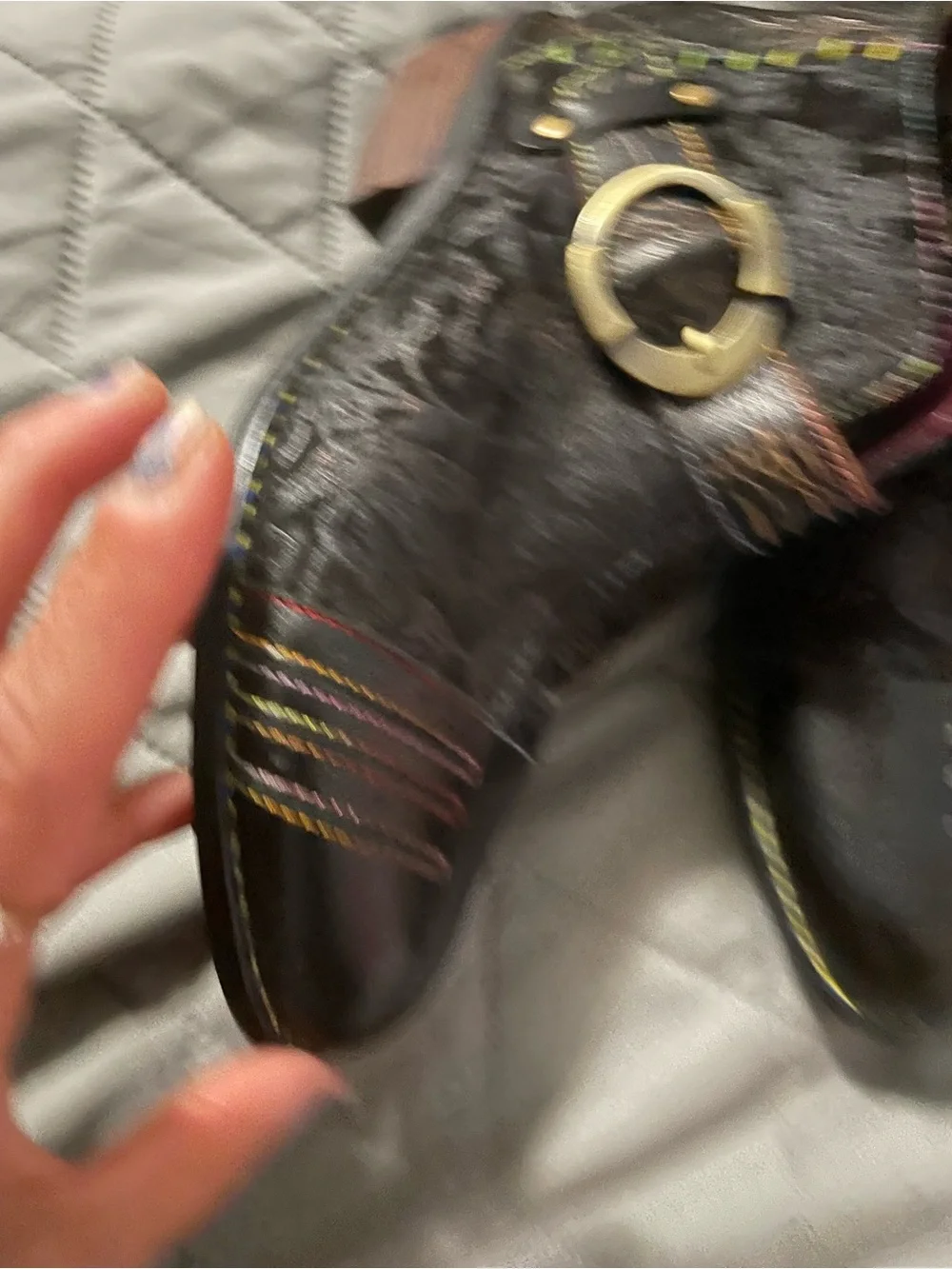 Black Women's Ankle Boots with Decorative Buckle